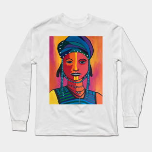 Fauvist African Woman Portrait Long Sleeve T-Shirt